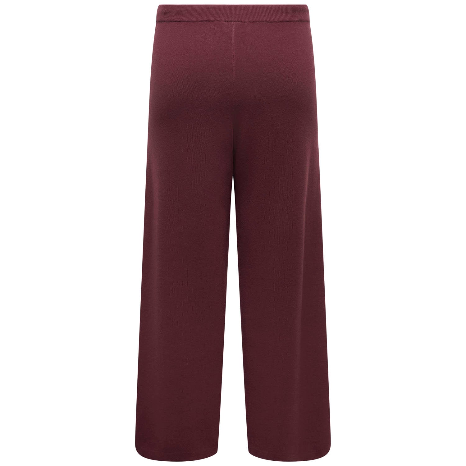 ONLY CARMAKOMA Plus Size high waist straight leg gebreide casual broek donkerrood