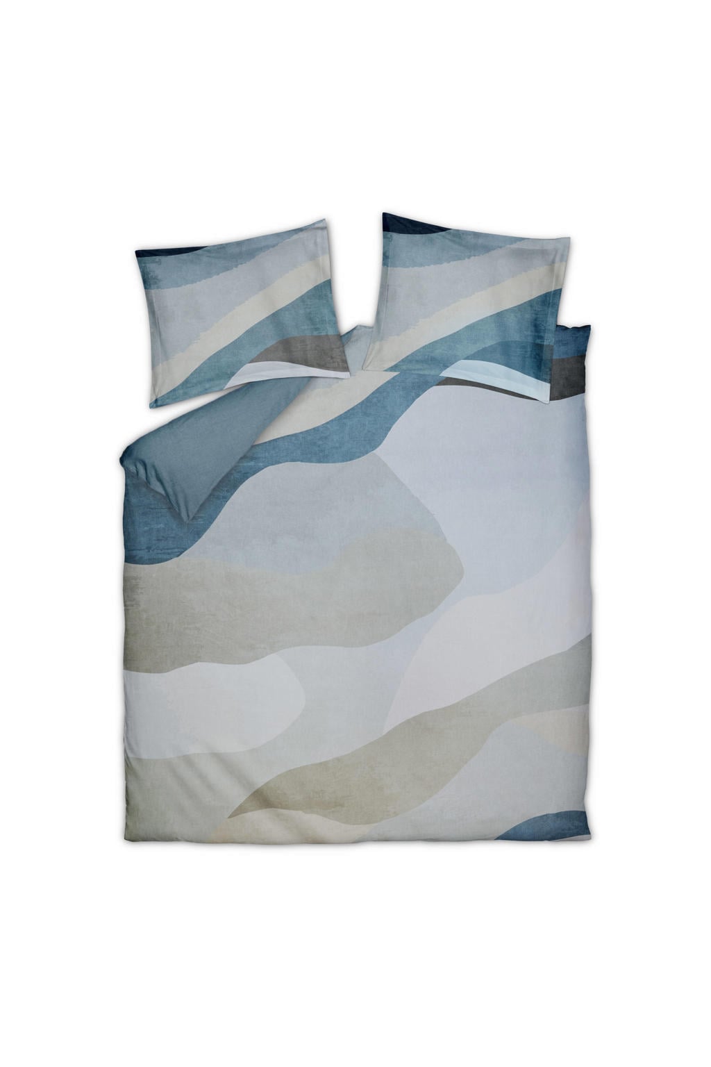 Vandyck 1-persoons katoen-satijnen dekbedovertrek met camouflage 140x220 cm - blauw
