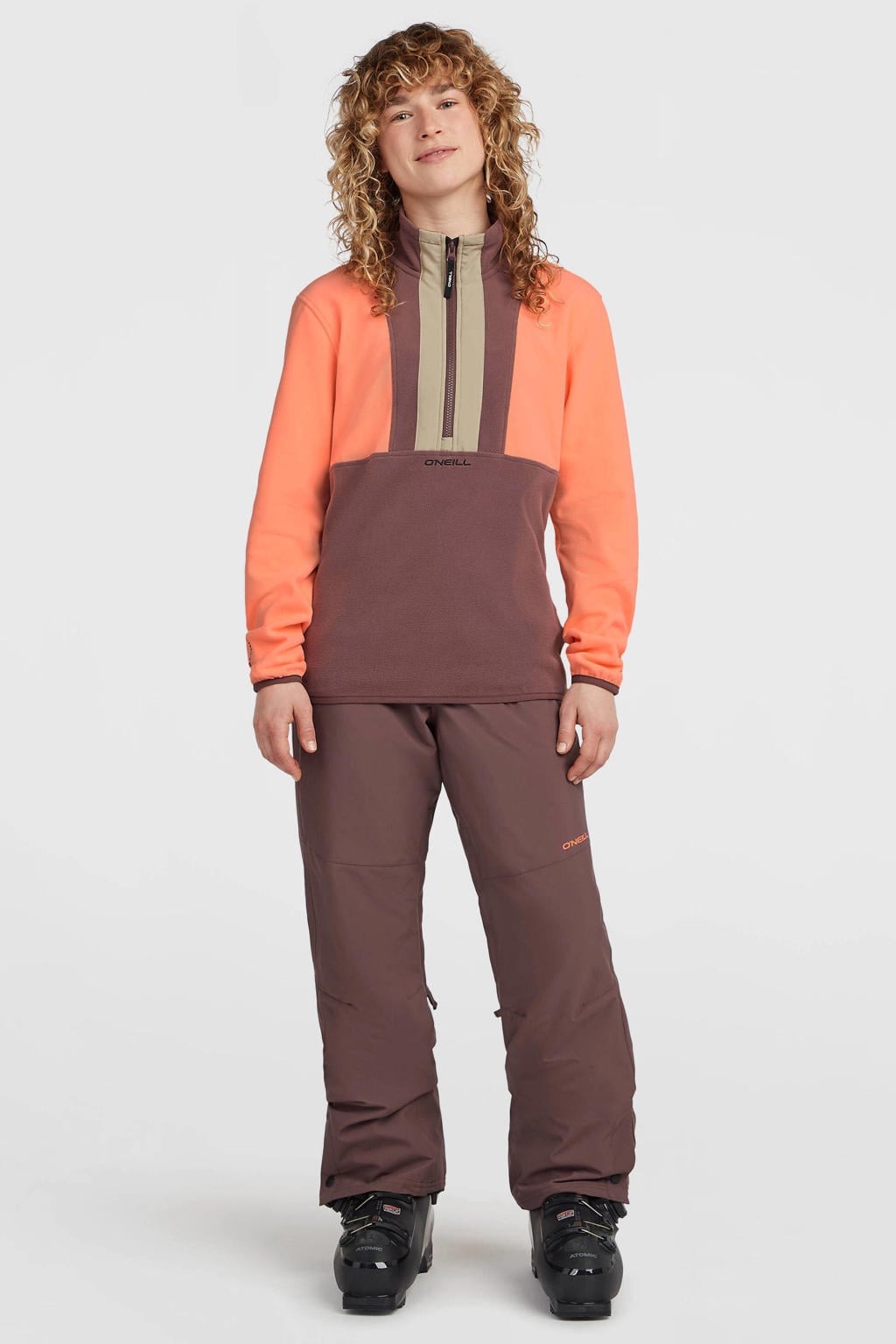 Roodbruine dames O'Neill skibroek bruin van polyester met effen