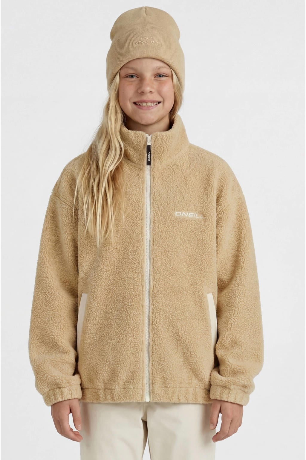 O'Neill fleece teddy outdoor vest met print - zand