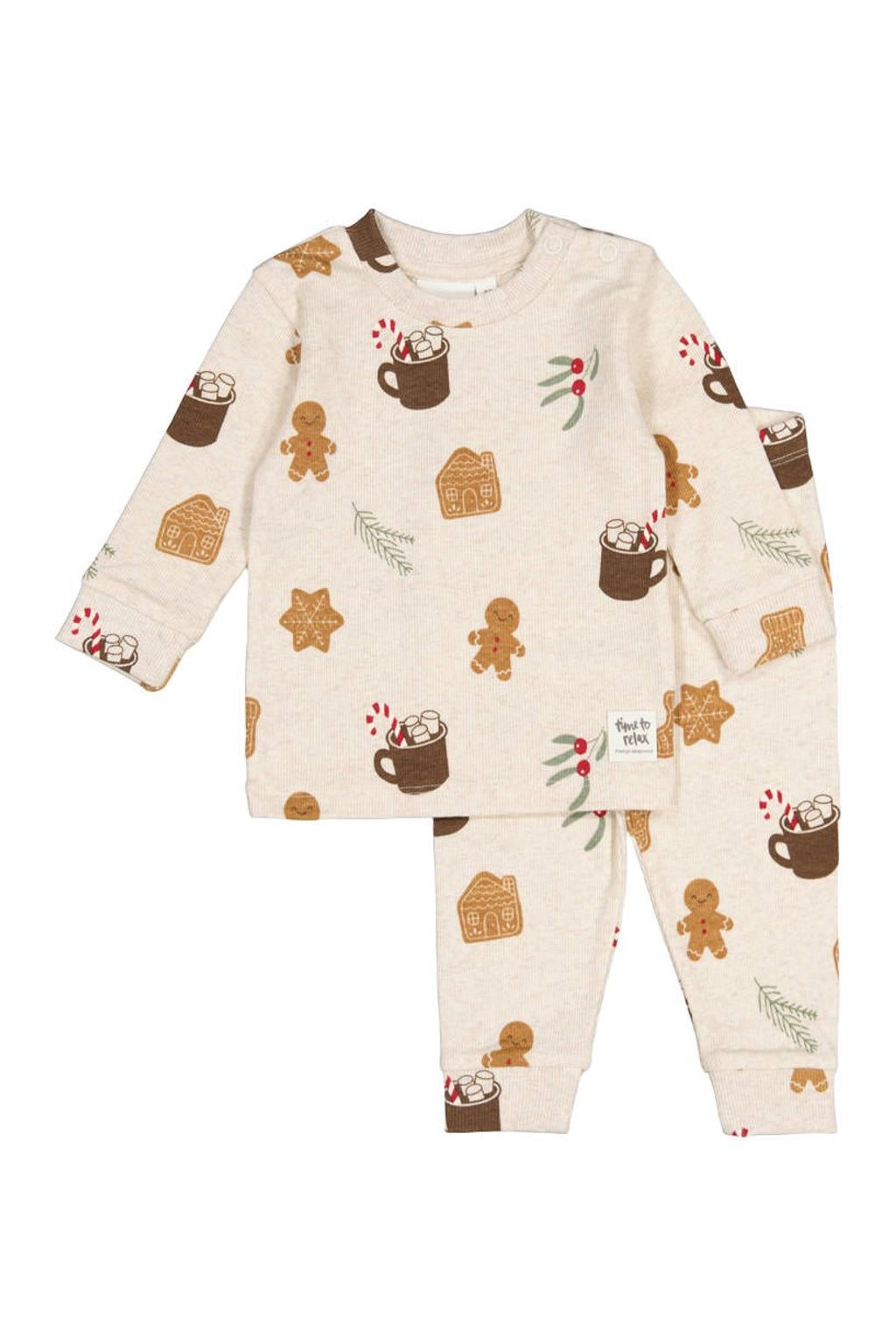 Feetje pyjama met print - beige/bruin