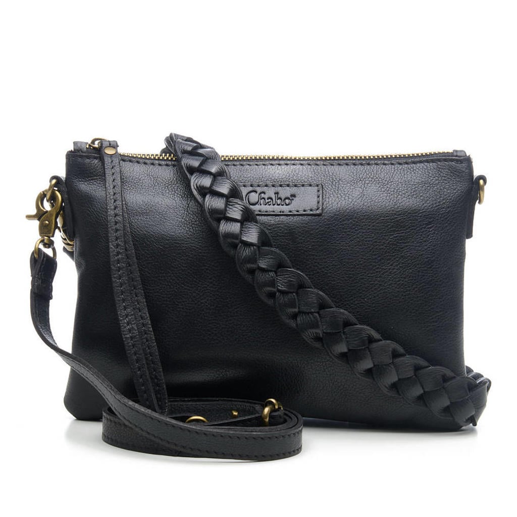 Chabo Bags leren crossbody tas Stylish zwart