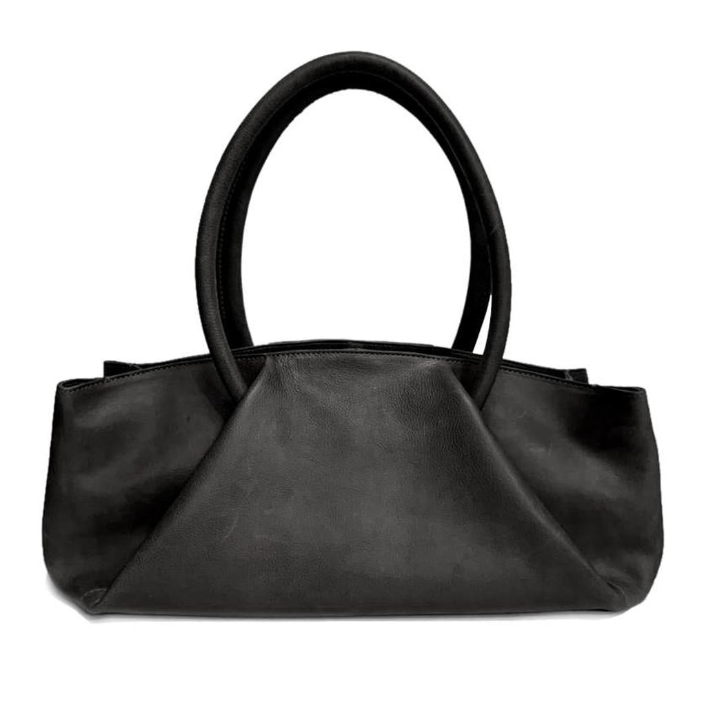 Chabo Bags leren schoudertas Bowling Beauty zwart