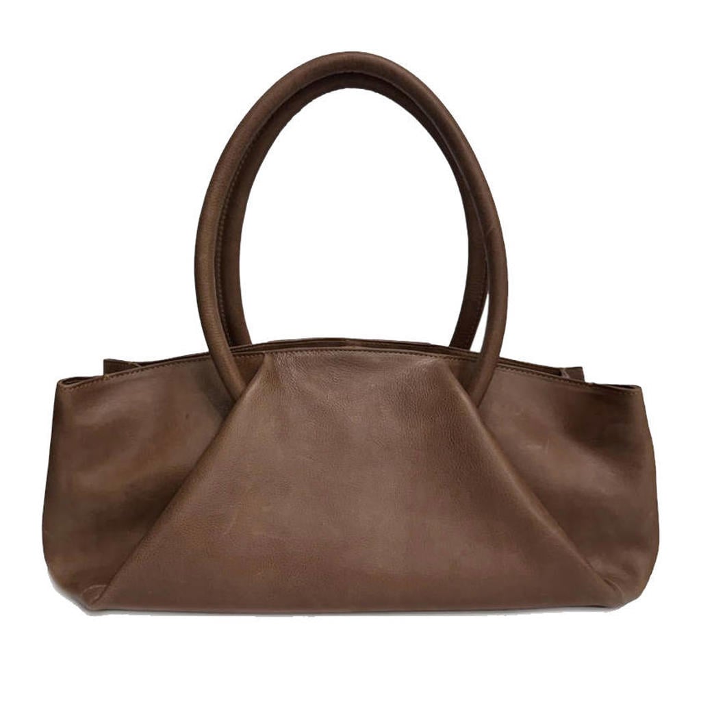 Chabo Bags leren schoudertas Bowling Beauty bruin
