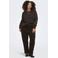 ONLY CARMAKOMA Plus Size semi-transparante jacquard top - donkerbruin