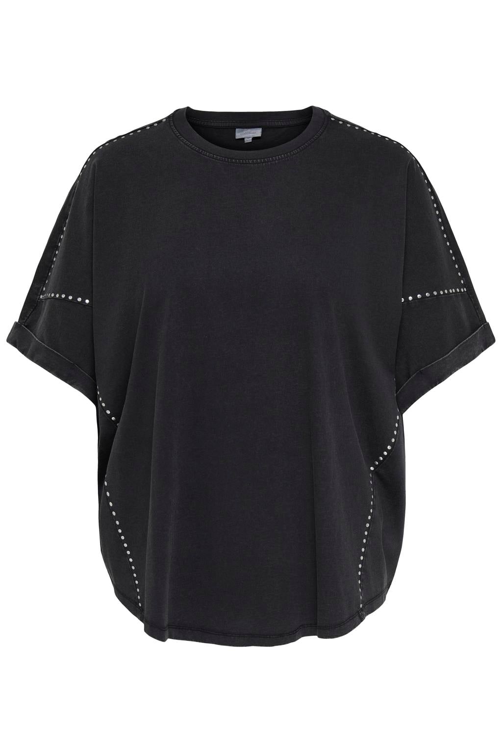 ONLY CARMAKOMA Plus Size T-shirt met studs - zwart