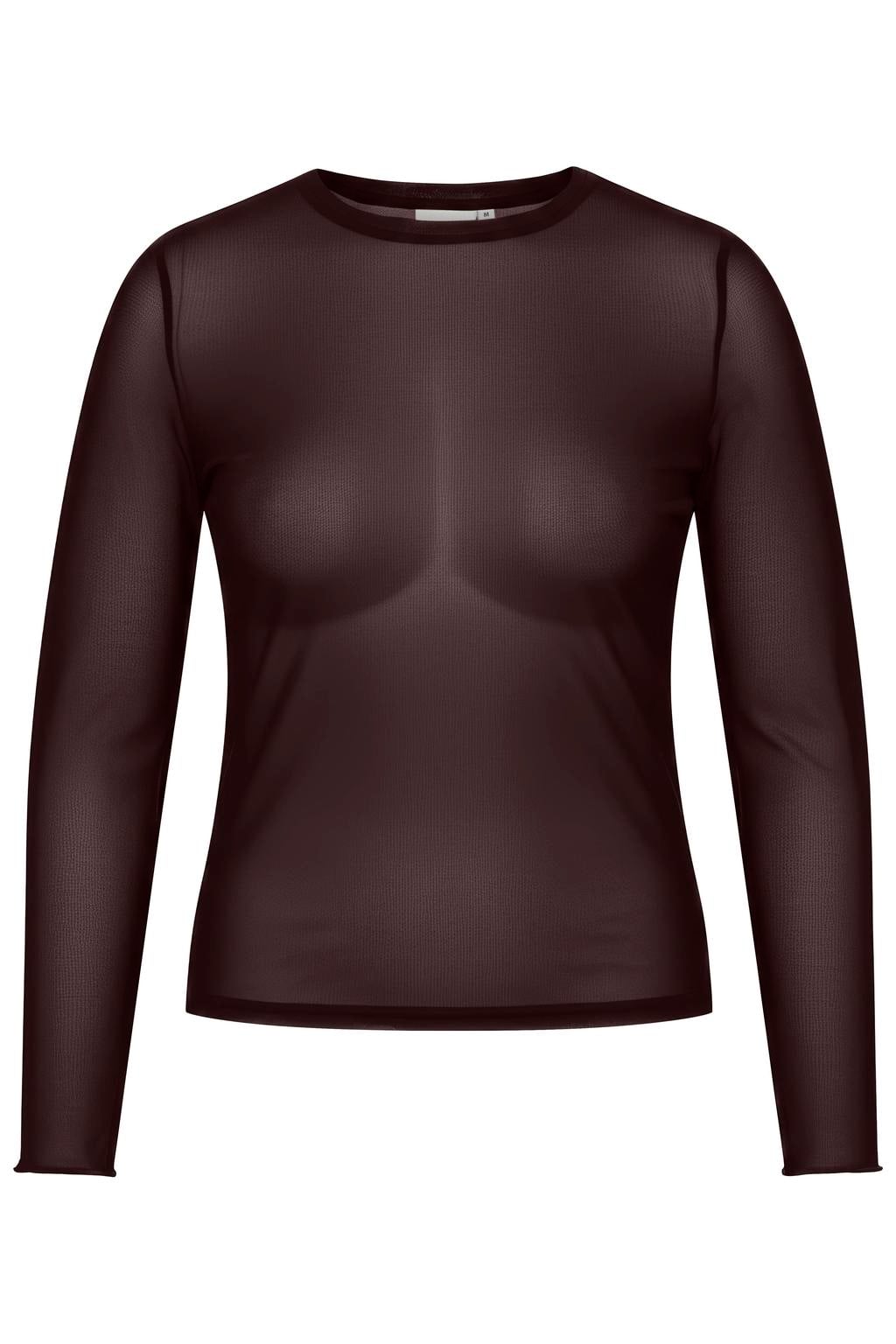ONLY CARMAKOMA Plus Size mesh T-shirt - donkerbruin