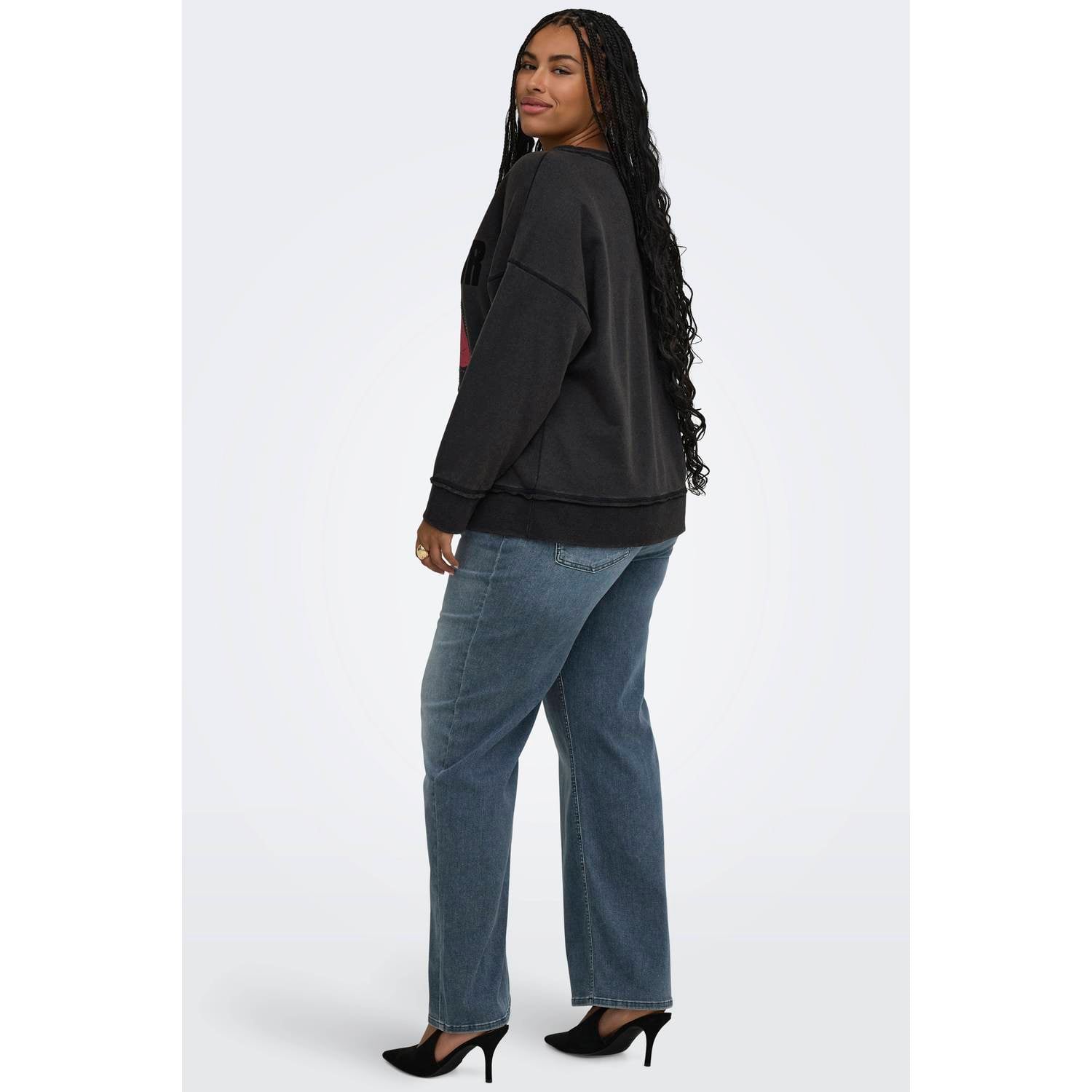 ONLY CARMAKOMA Plus Size sweater met glitters grijs