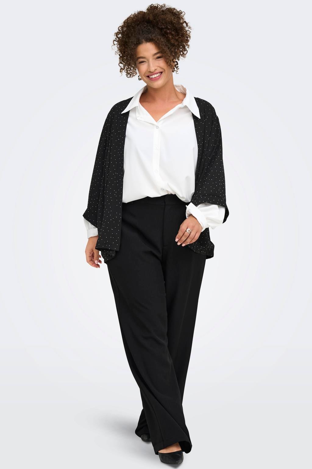 ONLY CARMAKOMA Plus Size blazer met glitters - zwart