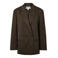 PIECES Curve Plus Size oversized blazer met strass-steentjes en krijtstreep - donkerbruin