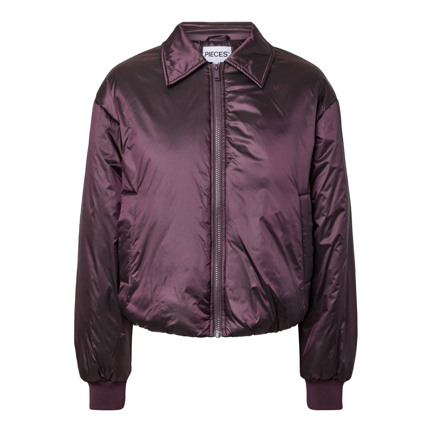 PIECES Curve Plus Size bomberjack donkerpaars