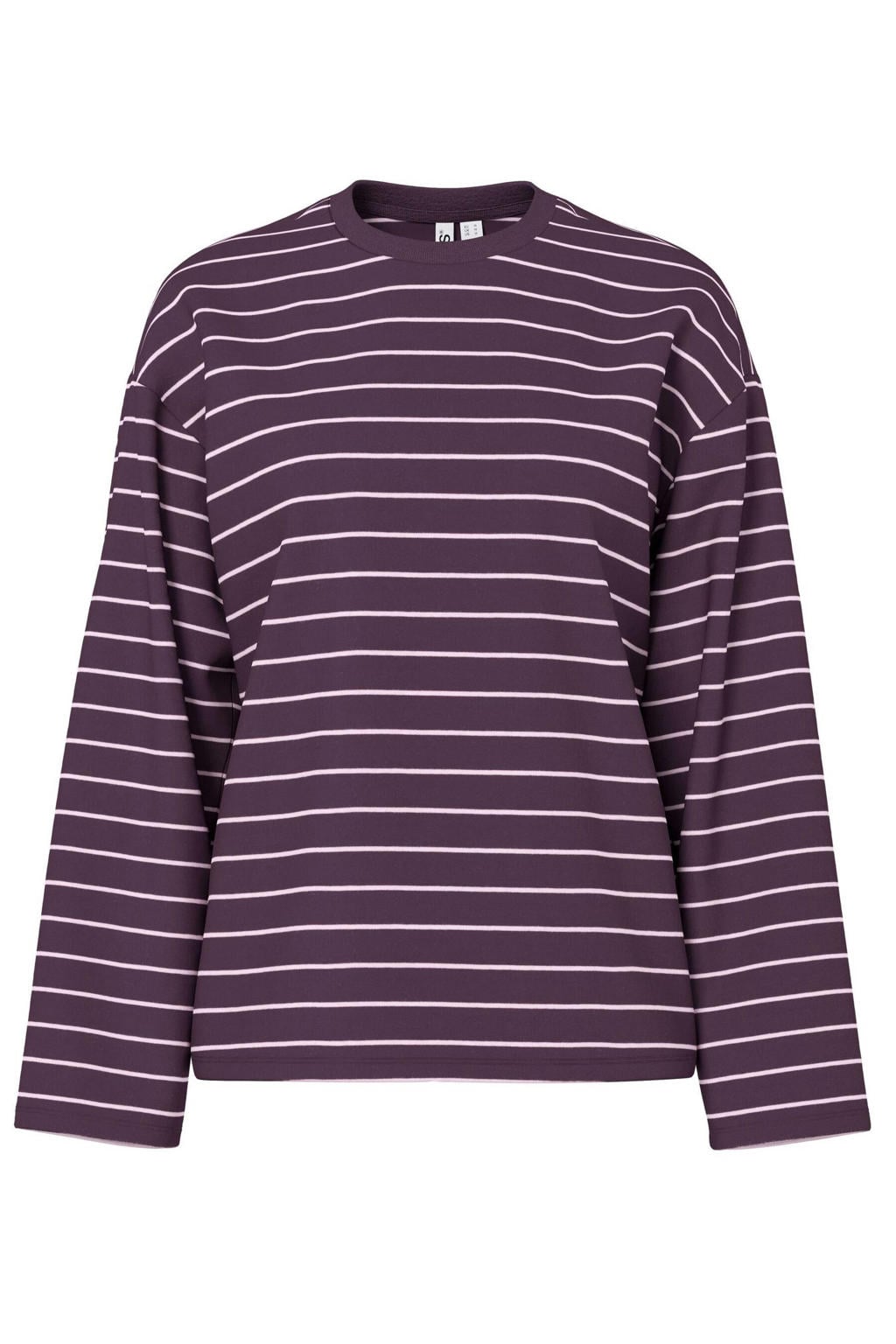 PIECES Curve Plus Size gestreepte top - donkerpaars