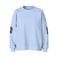 PIECES oversized sweater met tekst - lichtblauw
