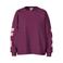 PIECES katoenen oversized sweater met tekst - donkerpaars