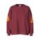 PIECES katoenen oversized sweater met tekst - roodbruin