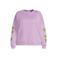 PIECES Curve Plus Size oversized sweater met tekst - paars/groen