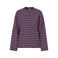 PIECES oversized gestreepte longsleeve - donkerpaars