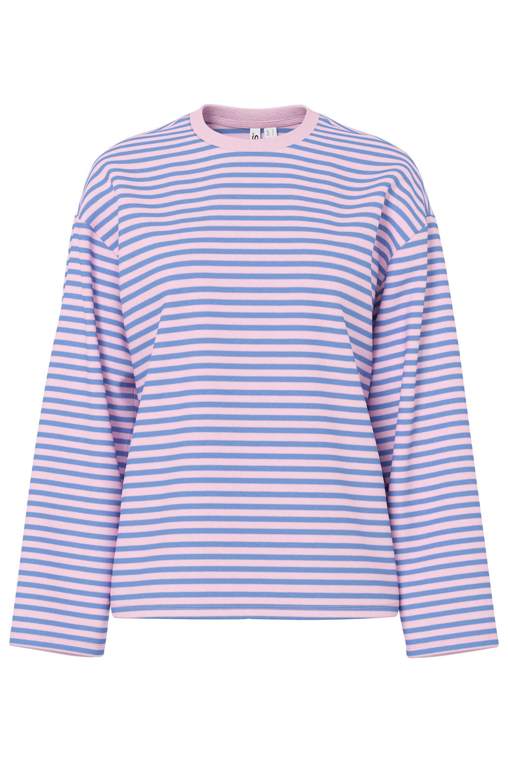 PIECES oversized gestreepte longsleeve - lichtroze