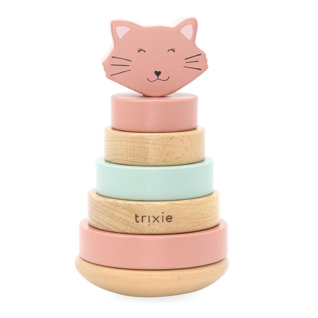 Trixie houten stapeltoren Mrs. Cat - roze