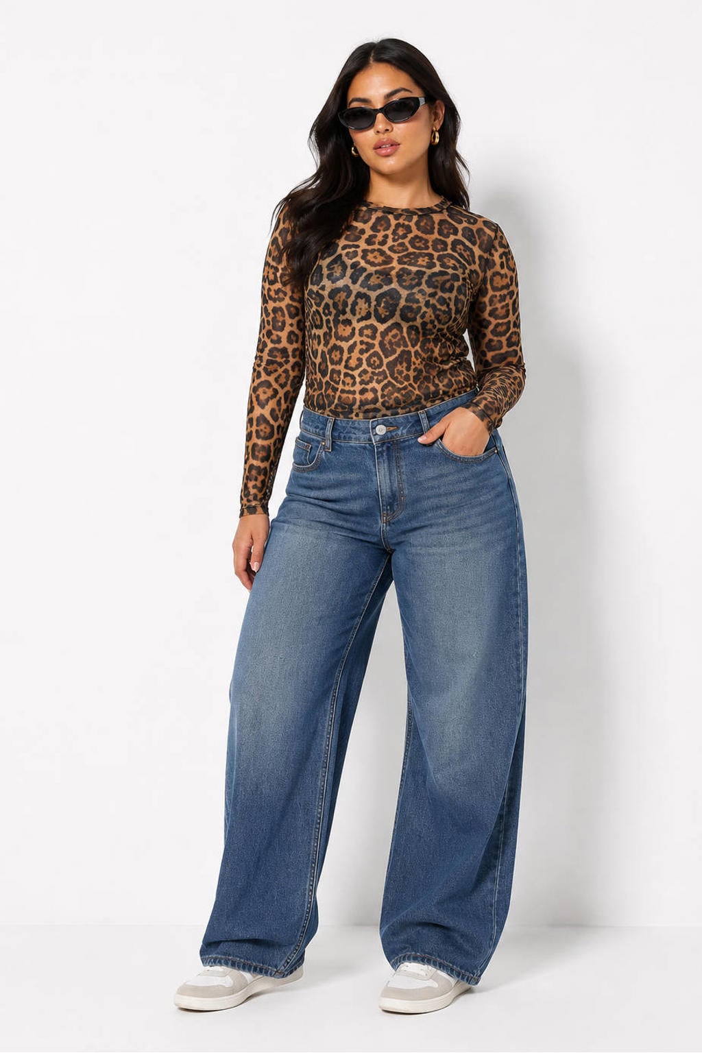 NOISY MAY Curve regular fit top Plus Size - bruin