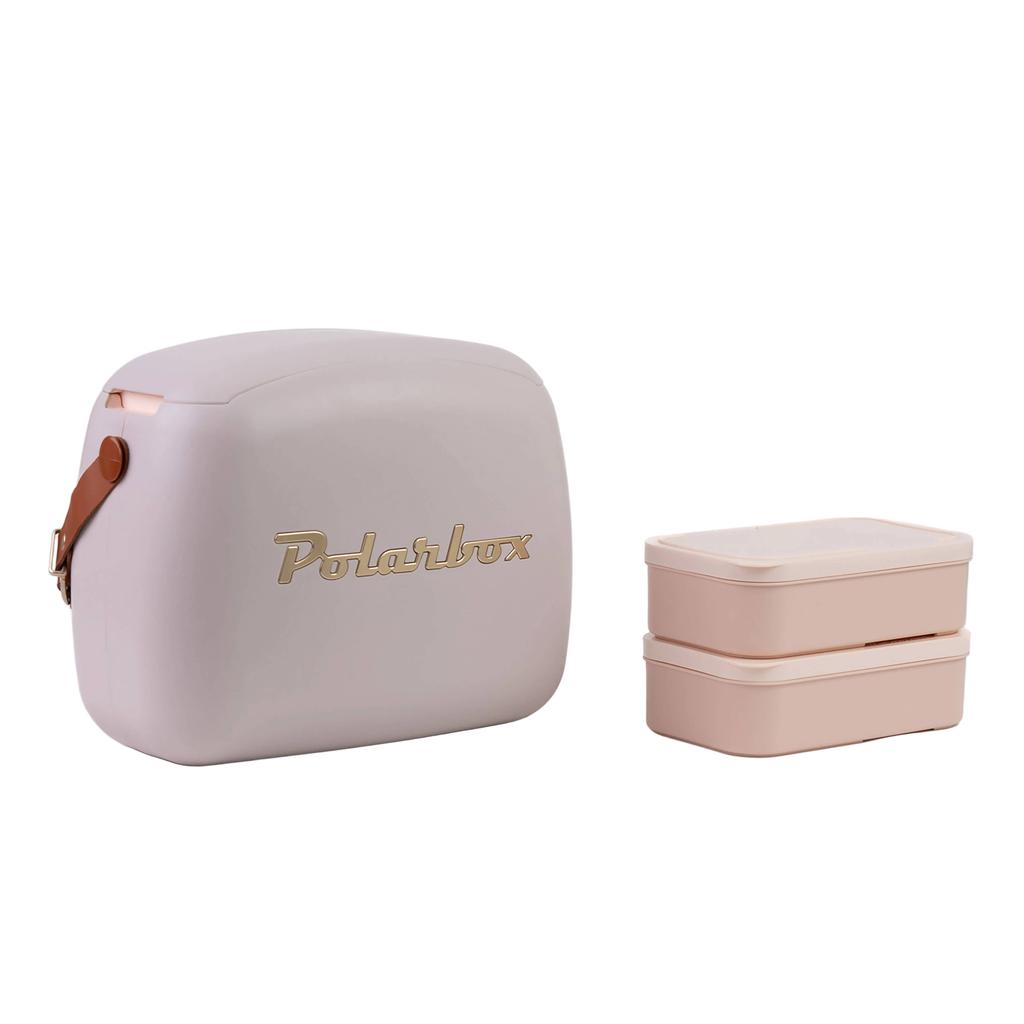 Polarbox Mini Koelbox / Coolerbag met 2 Lunchboxen - Pearl-Gold - 6 Liter