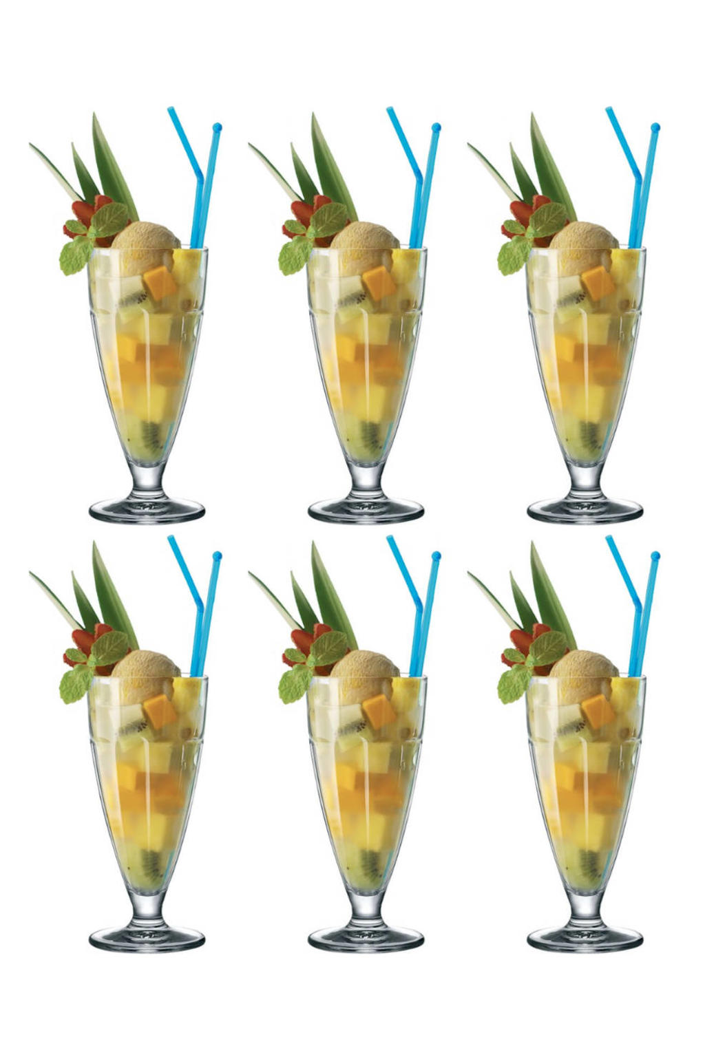 Bormioli Rocco IJscoupe - Sorbetglazen - Milkshake glas - Rock Bar - 380 ml - 6 stuks