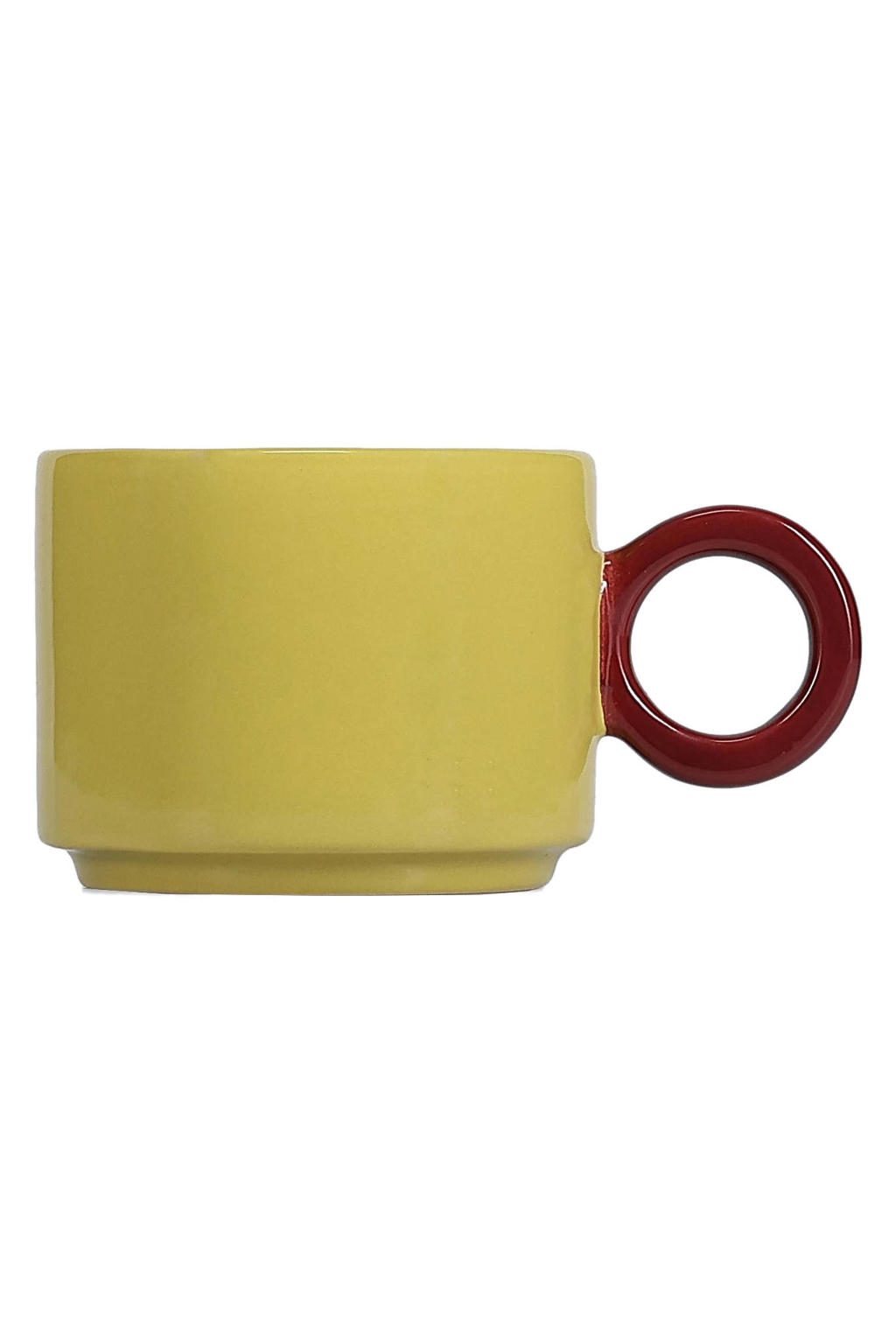 ONA beker (280 ml) geel/burgundy Lou