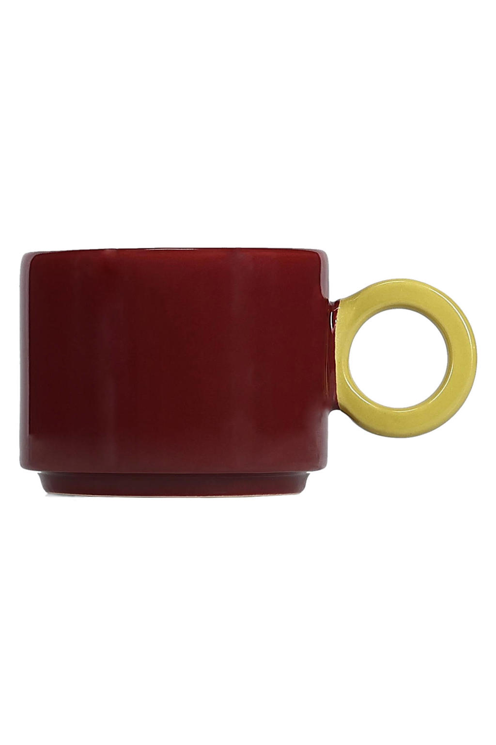 ONA beker (280 ml) burgundy/geel Lou