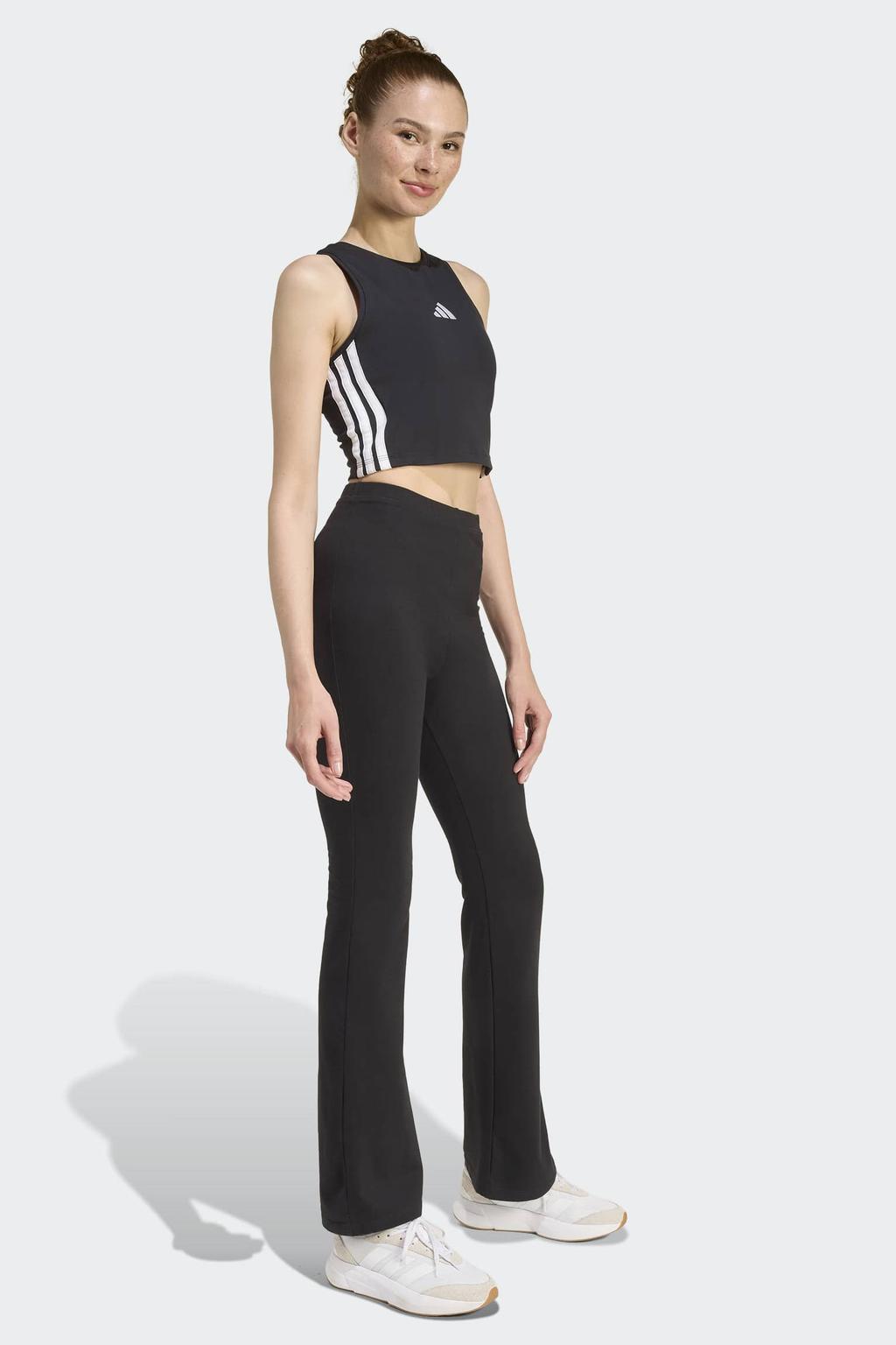 Zwarte dames adidas Sportswear T-shirt van katoen met ronde hals