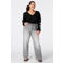 MS Mode Plus Size top met borduursels - zwart