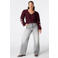 MS Mode Plus Size top met borduursels - donkerrood