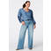MS Mode Plus Size top met borduursels - lichtblauw