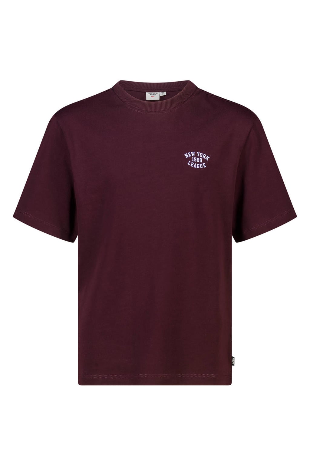 Donkerrode jongens America Today T-shirt rood van katoen met backprint en korte mouwen