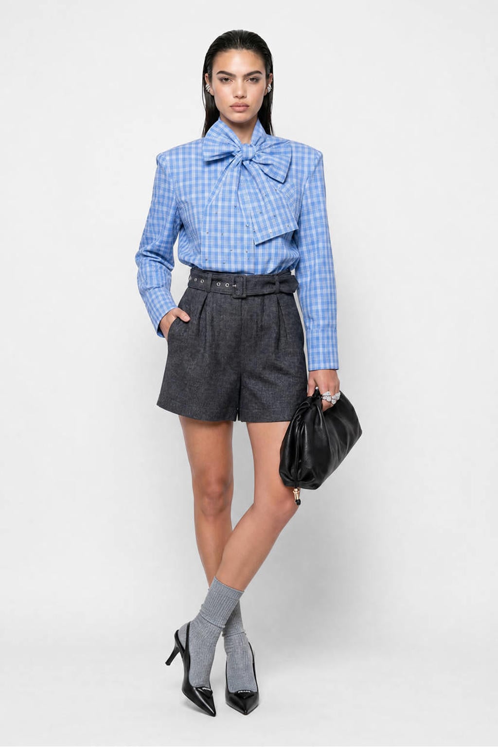 Shoeby Studio Geruite blouse - blauw
