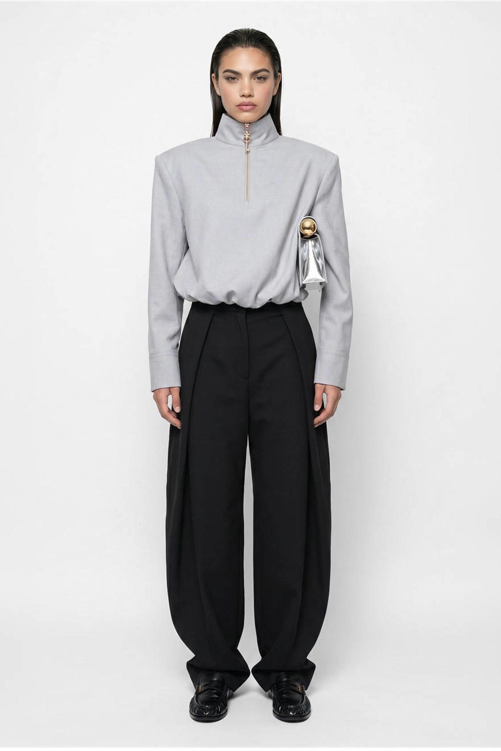 Shoeby Studio sweater met ritssluiting - grijs