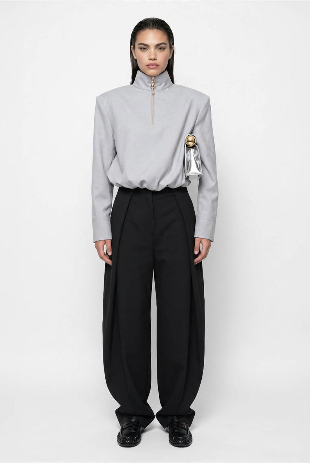 Shoeby Studio barrel fit pantalon - zwart