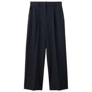straight leg broek met krijtstreep - blauw