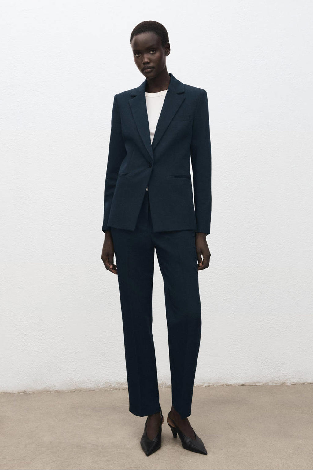 Mango straight leg broek - blauw