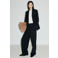Mango regular blazer met krijtstreep - blauw