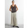 comma wide leg casual broek met plooien - zand