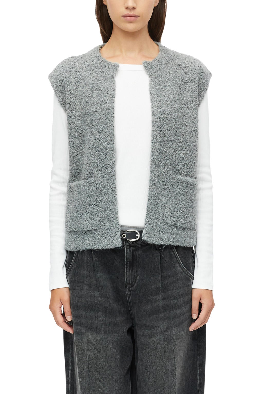 s.Oliver gilet met wol - grijs