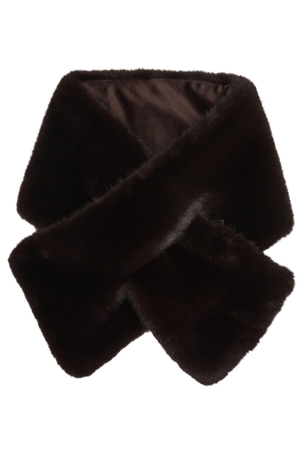 s.Oliver BLACK LABEL sjaal van imitatiebont donkerbruin