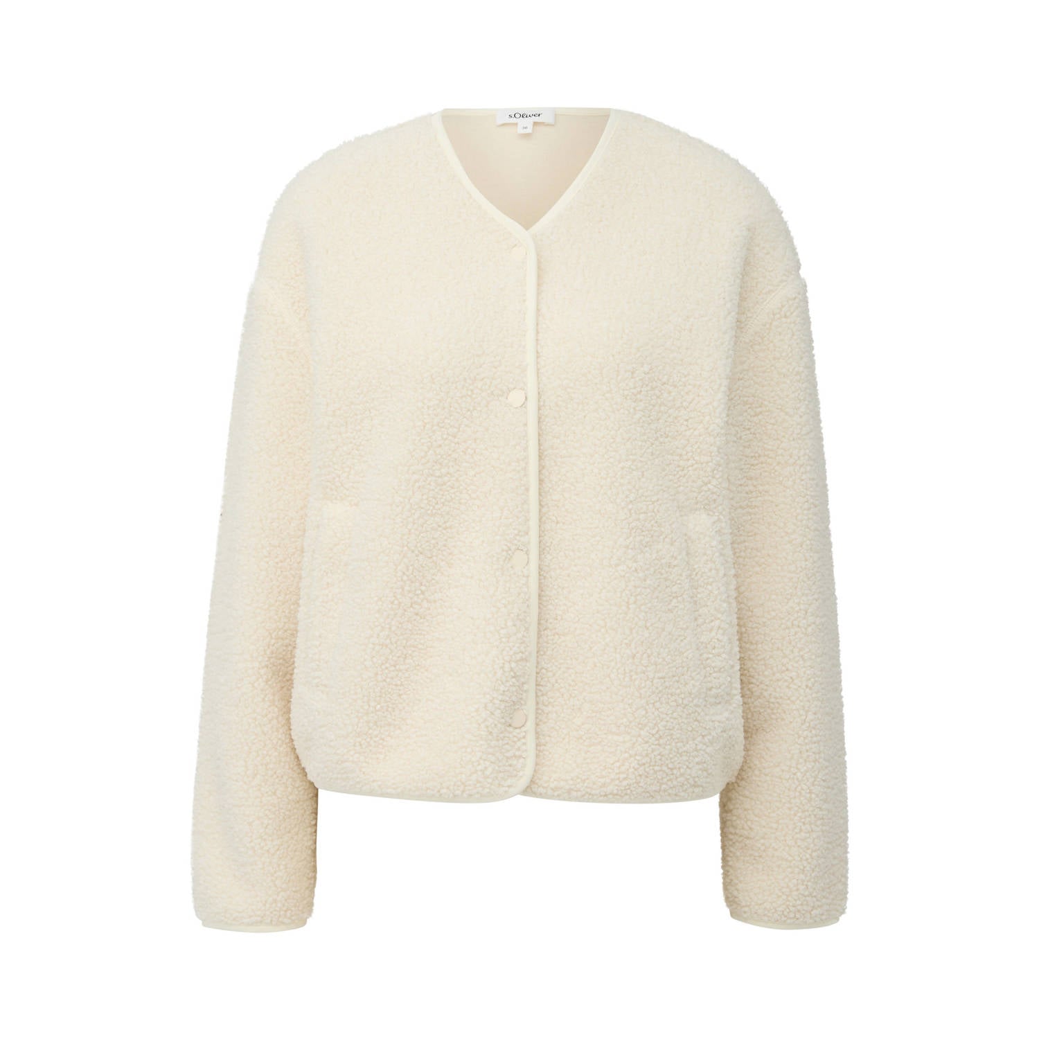 S.Oliver teddy gebreid vest ecru