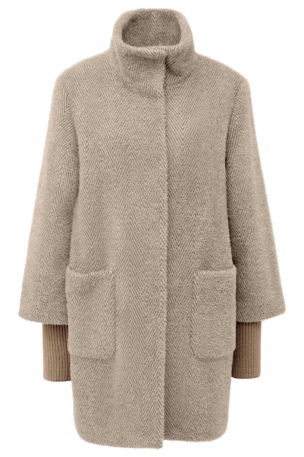 s.Oliver BLACK LABEL wintermantel met print - ecru