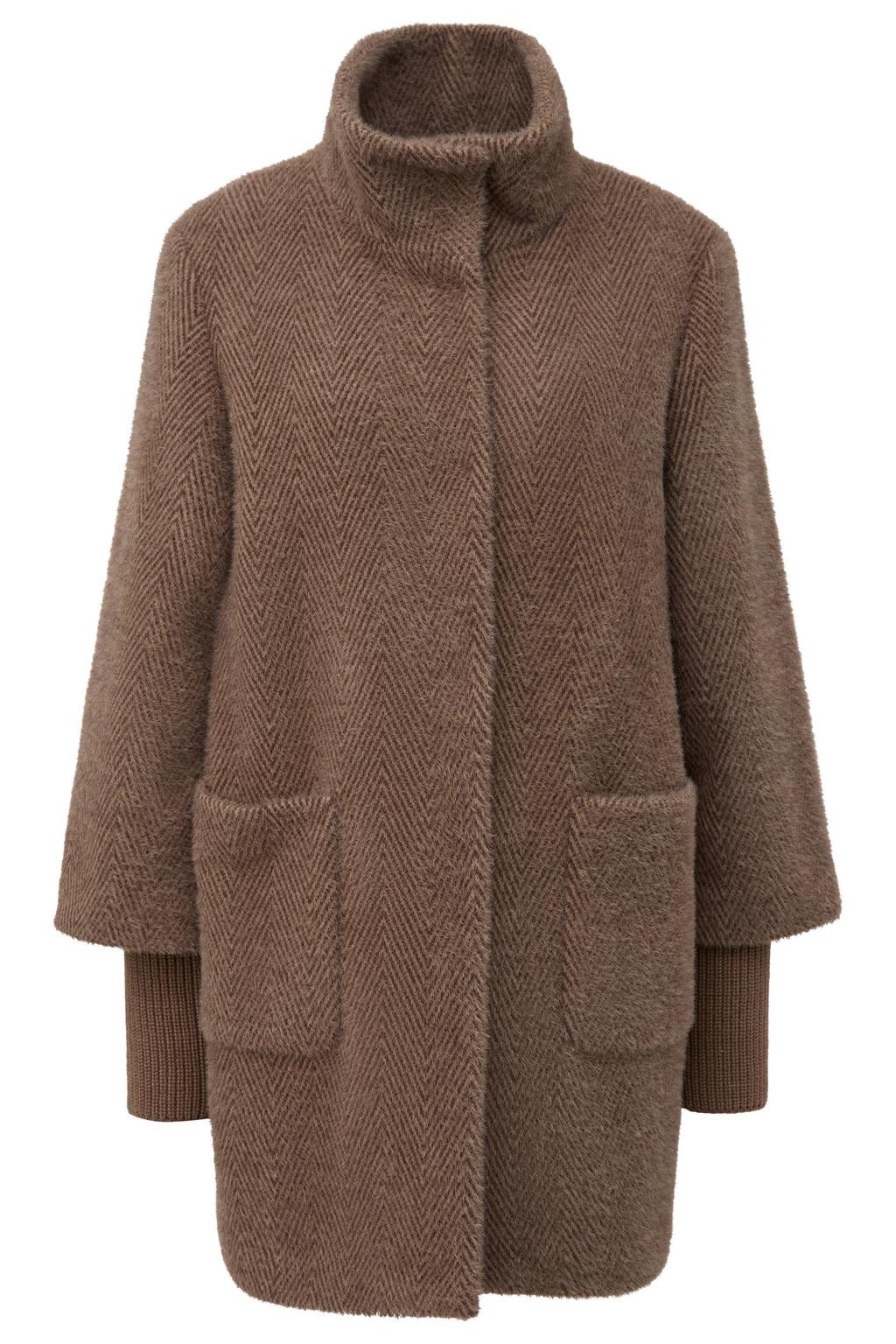 s.Oliver BLACK LABEL wintermantel met print - bruin