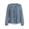 s.Oliver BLACK LABEL top met ruches - grijsblauw