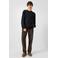QS relaxed fit gebreide trui met kabels en wol - marine