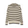 comma wollen gestreepte trui - beige/bruin