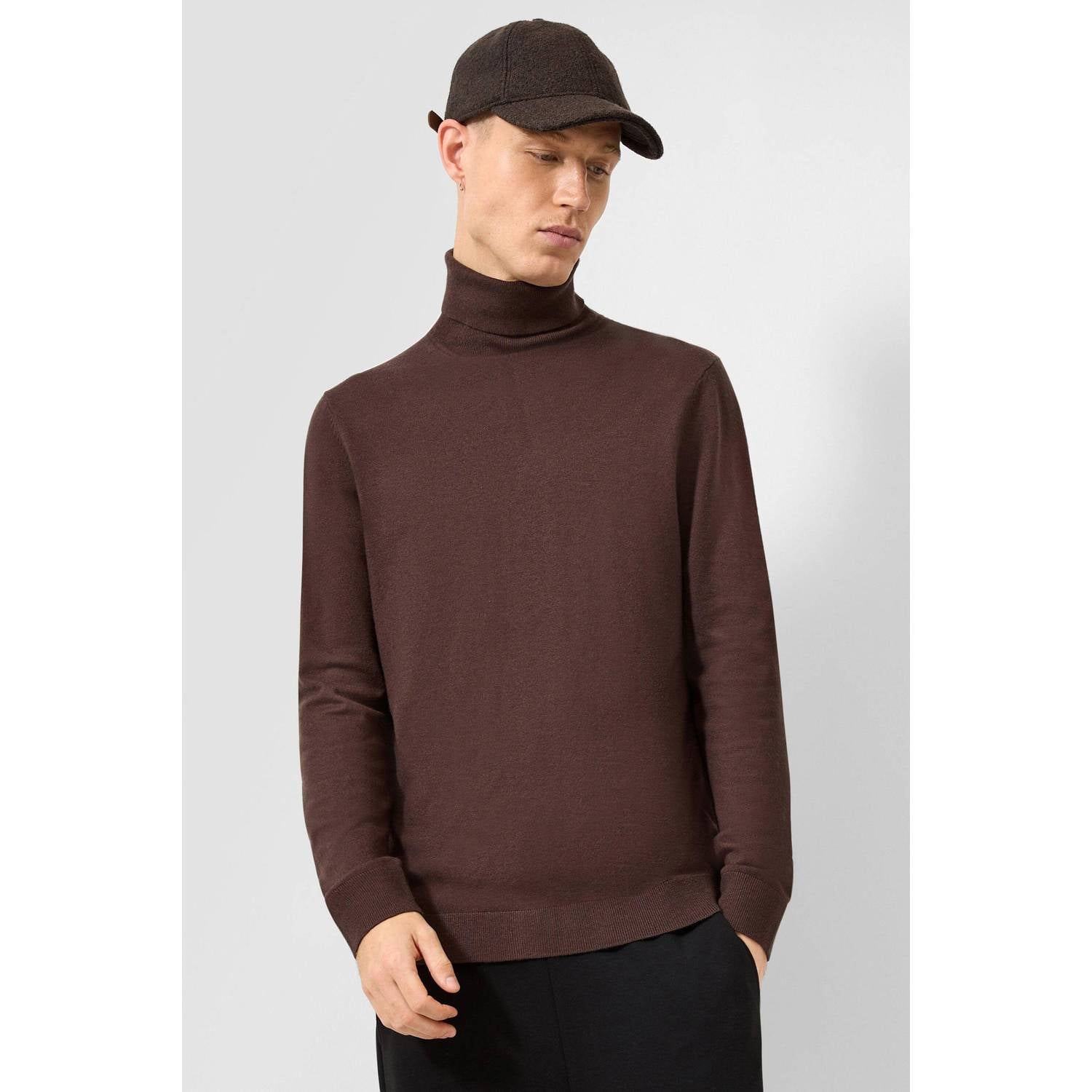 QS slim fit coltrui donkerbruin