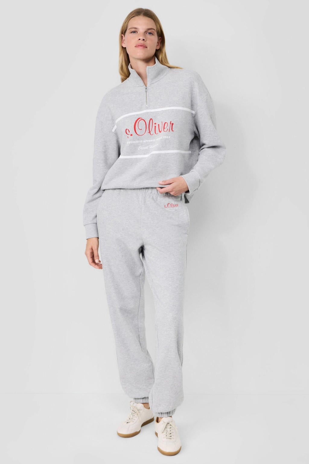dames s.Oliver x Heidi Klum straight leg gemêleerde joggingbroek van sweat materiaal